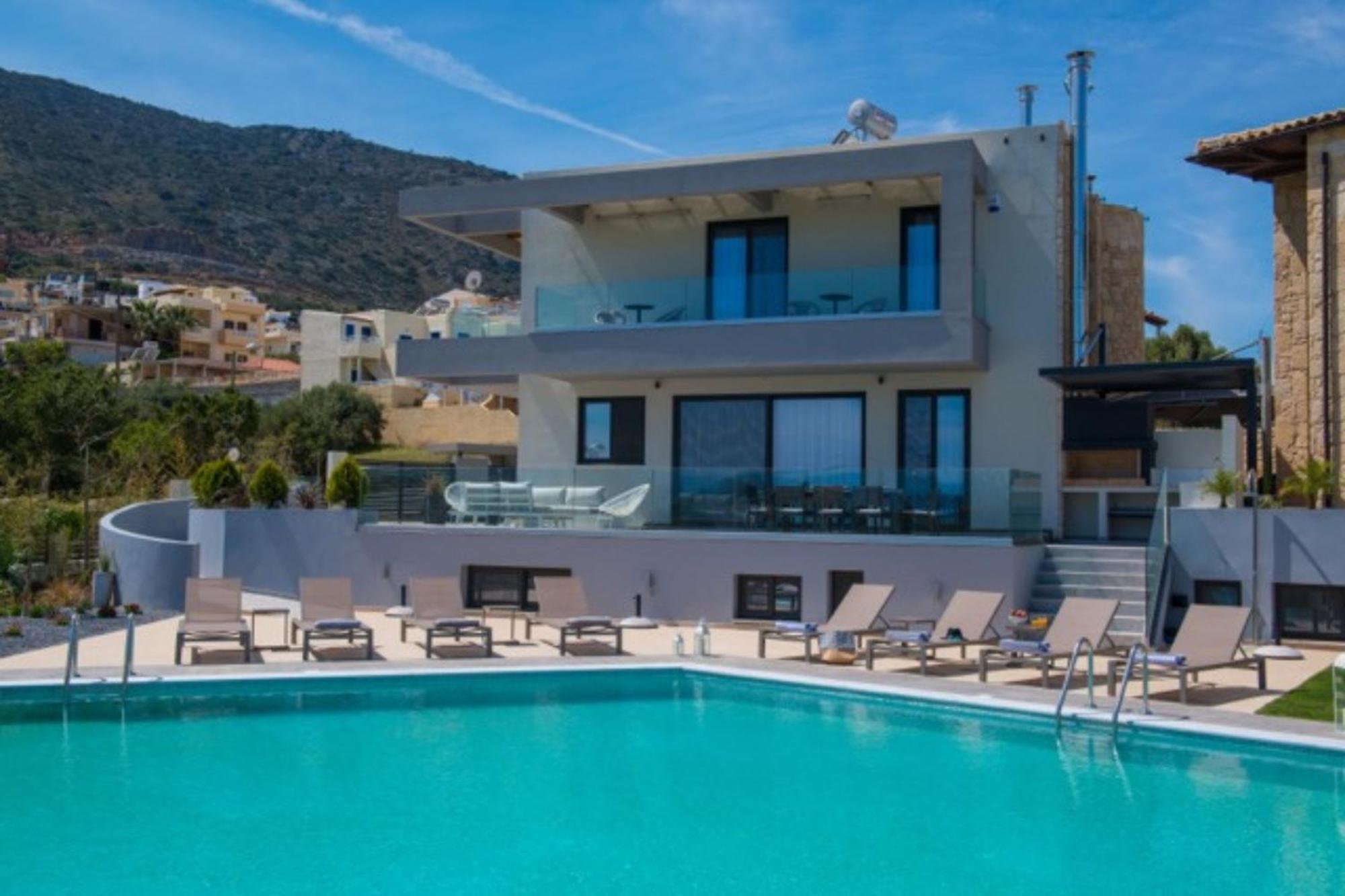 Orama Luxury Villa 4 Bedrooms With Private Pool Limenas Chersonisou Exterior foto
