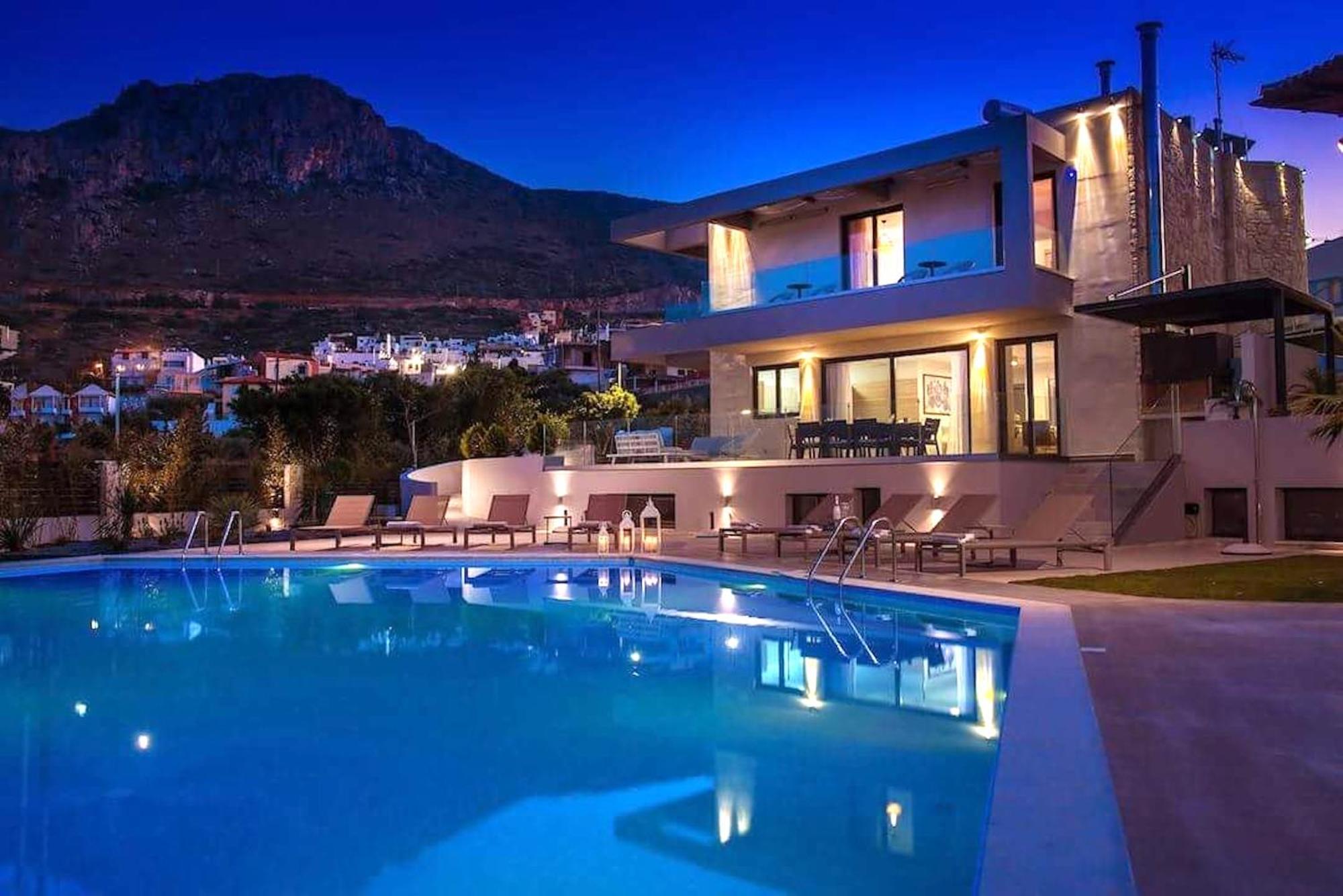 Orama Luxury Villa 4 Bedrooms With Private Pool Limenas Chersonisou Exterior foto